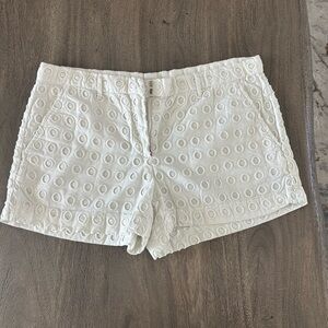 GAP White High Waist Shorts with Eyelet Design